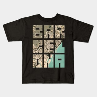 Barcelona, Spain City Map Typography - Vintage Kids T-Shirt